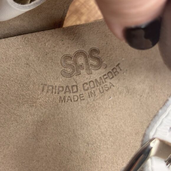 SAS Captiva Women's White Leather  T-Strap Sandals  8.5 M TRIPAD Made in USA - Picture 10 of 10